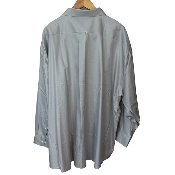 Pronto Uomo Dress Shirt Mens 22 34/35 Non Iron Button Up Solid Gray Career Work - Picture 3 of 8